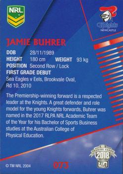2018 ESP Traders #073 Jamie Buhrer Back